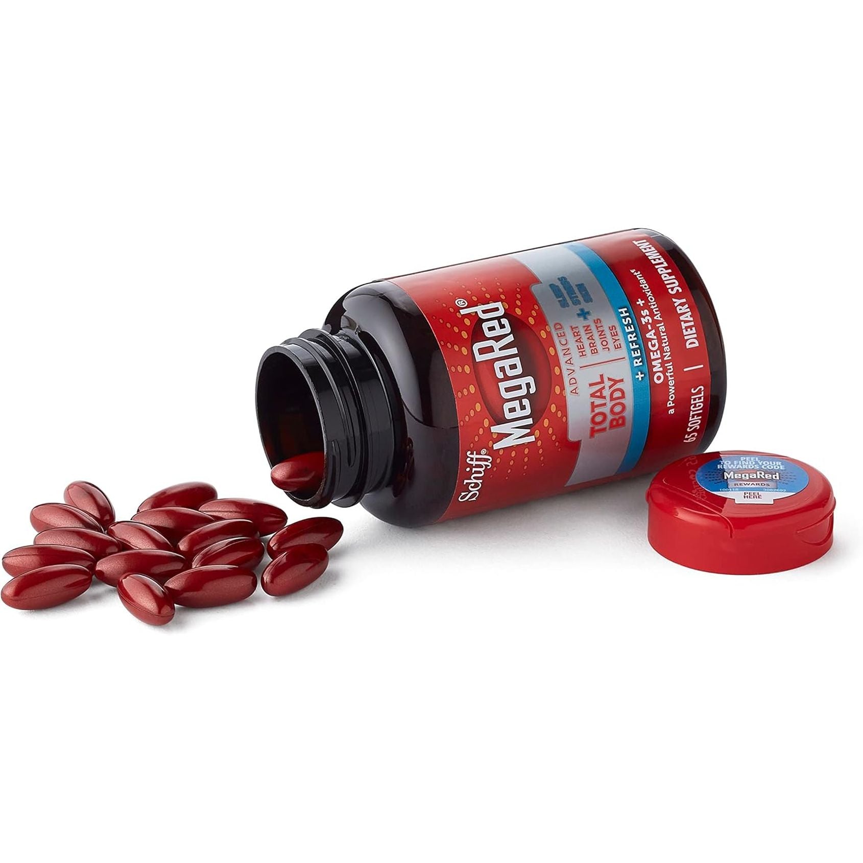 Omega-3 Blend Total Body + Refresh 500Mg Softgels, (65 Count in a Bottle), Easily Absorbed Krill Oil, to Support Your Heart, Joints, Brain & Eyes