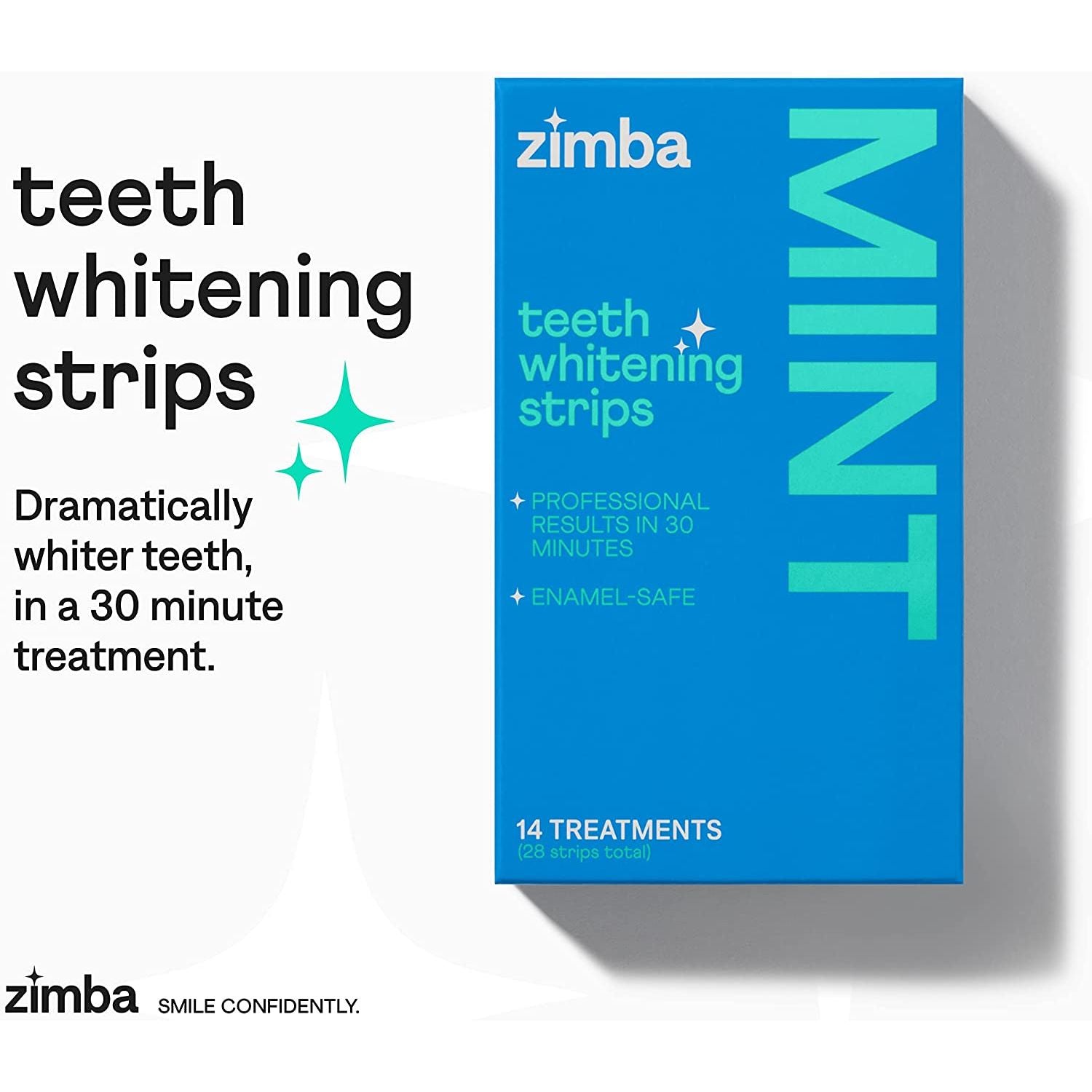 Zimba Watermelon Teeth Whitening Strips – 14 Treatments (28 Strips) | Whiten Teeth, Remove Stains & Refresh Breath