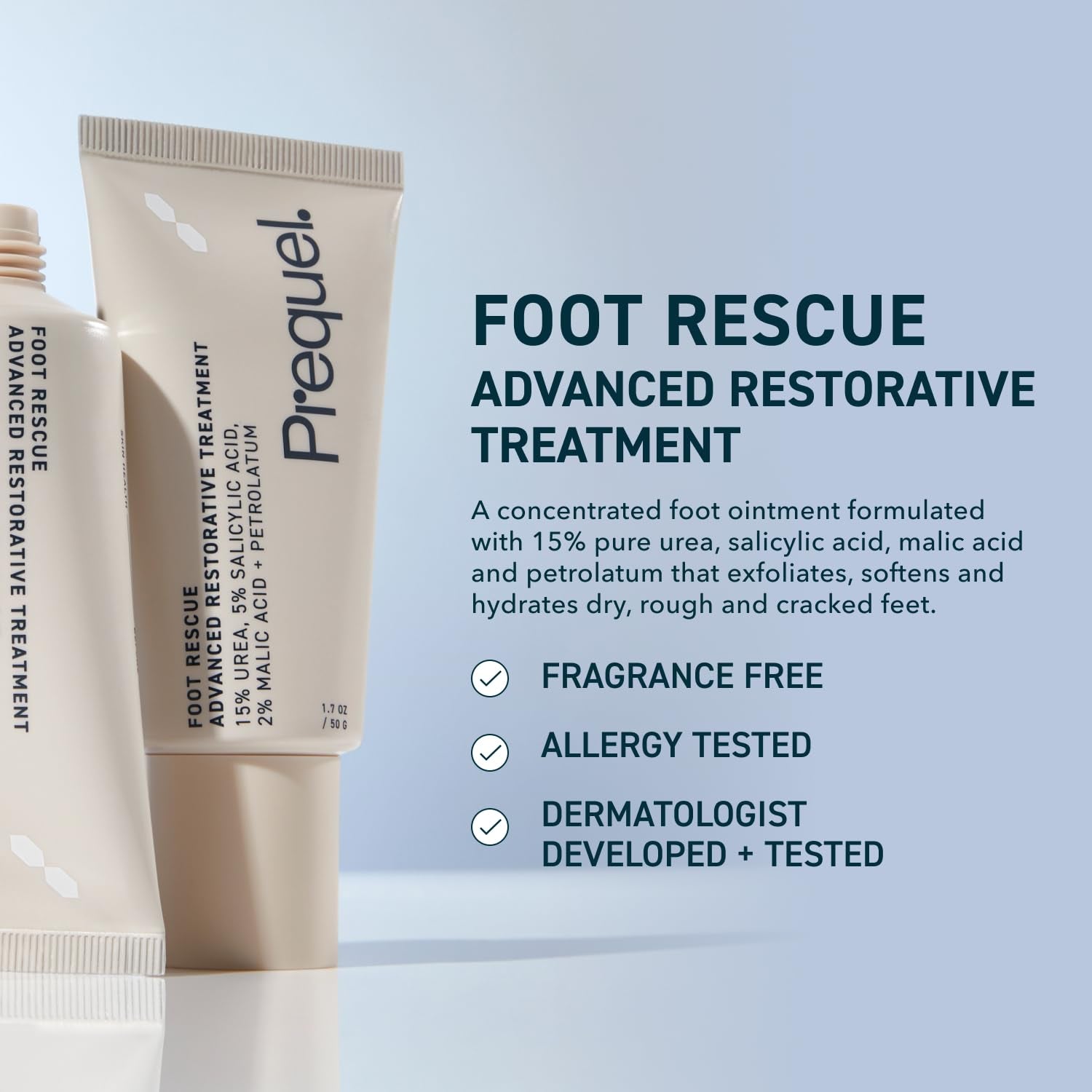 Prequel Foot Rescue, Advanced Restorative Treatment – 50g | Intensive Care for Dry & Cracked Feet