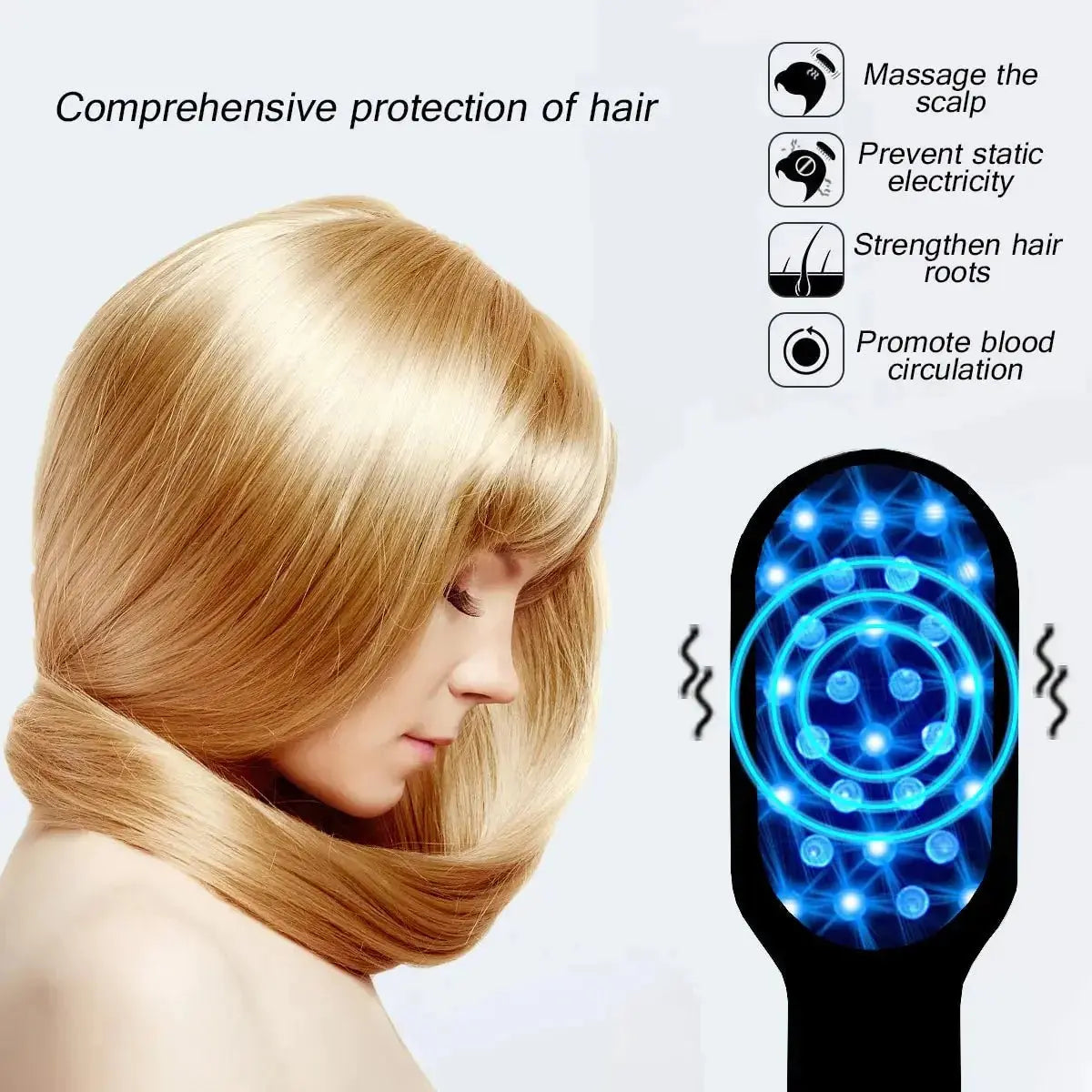 Electric Hair Growth Comb: Infrared Laser & Massage Technology - Glam Global UK