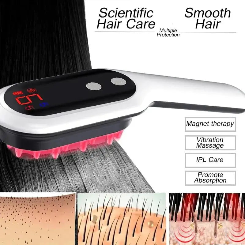 Electric Hair Growth Comb: Infrared Laser & Massage Technology - Glam Global UK