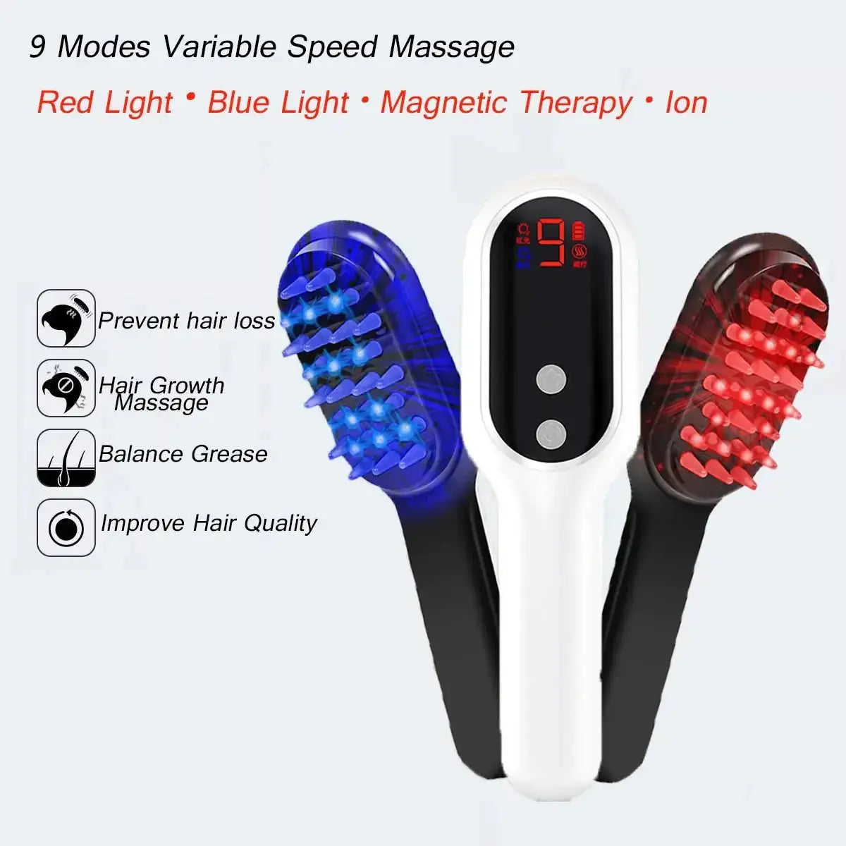 Electric Hair Growth Comb: Infrared Laser & Massage Technology - Glam Global UK