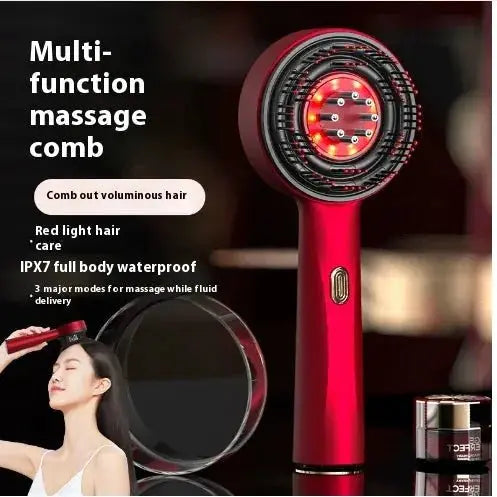 Electric Massage Comb | Scalp Care with Red Light Therapy & Adjustable Intensity - Glam Global UK