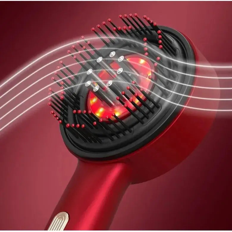 Electric Massage Comb | Scalp Care with Red Light Therapy & Adjustable Intensity - Glam Global UK