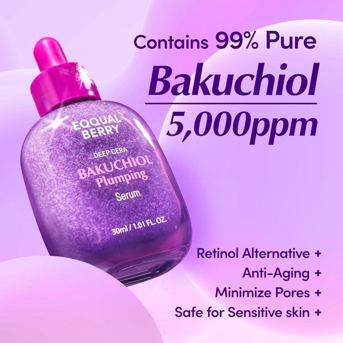 EQQUALBERRY Bakuchiol Plumping Serum 1.01 fl oz - 30 ml - Glam Global UK