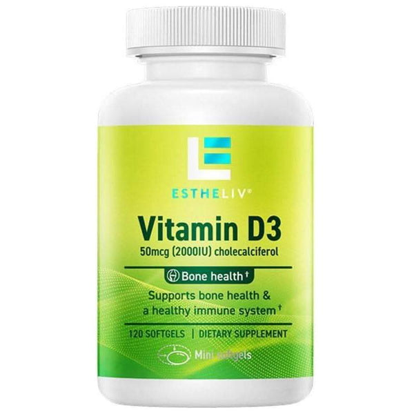 ESTHELIV Vitamin D3 50mcg(2000IU)cholecalciferol - Glam Global UKESTHELIV