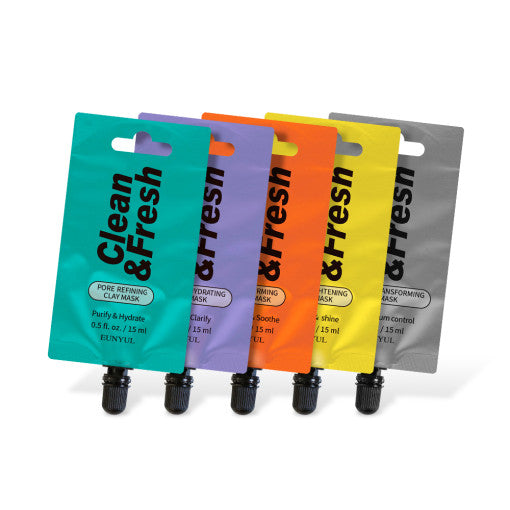 EUNYUL Clean&Fresh Facial Clay Mask Pack Pouch (15g x 5pcs) - Glam Global UKEUNYUL
