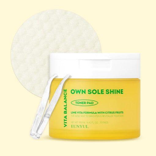 EUNYUL VITA BALANCE OWN SOLE SHINE Toner Pad 70 Pads/190ml - Glam Global UKEUNYUL