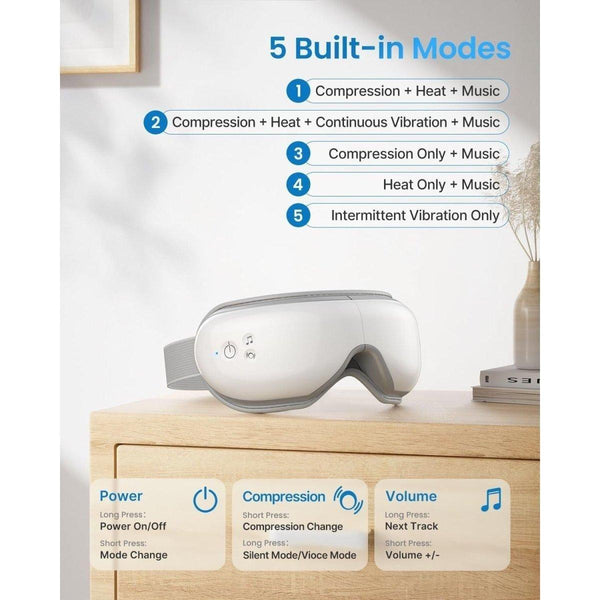 Eyeris 1 Eye Massager with Heat & Bluetooth Music - Glam Global UKEyeris