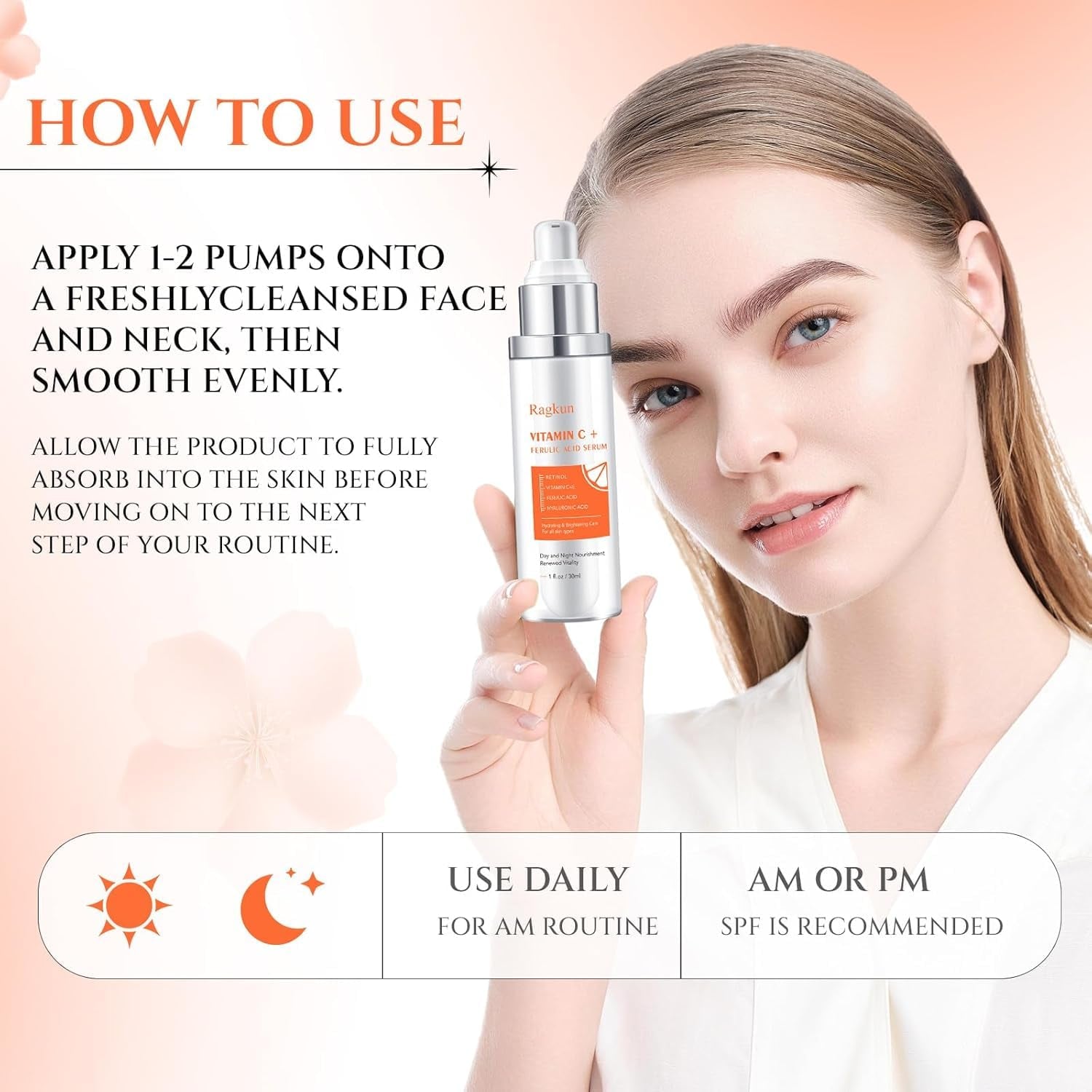 20% Vitamin C Serum, Retinol Serum for Face, Dark Spot Remover for Face, CE Ferulic Acid, Hyaluronic Acid, Hydrate & Plump Skin Care anti Aging Wrinkle Brightening Skincare -1 Fl Oz.