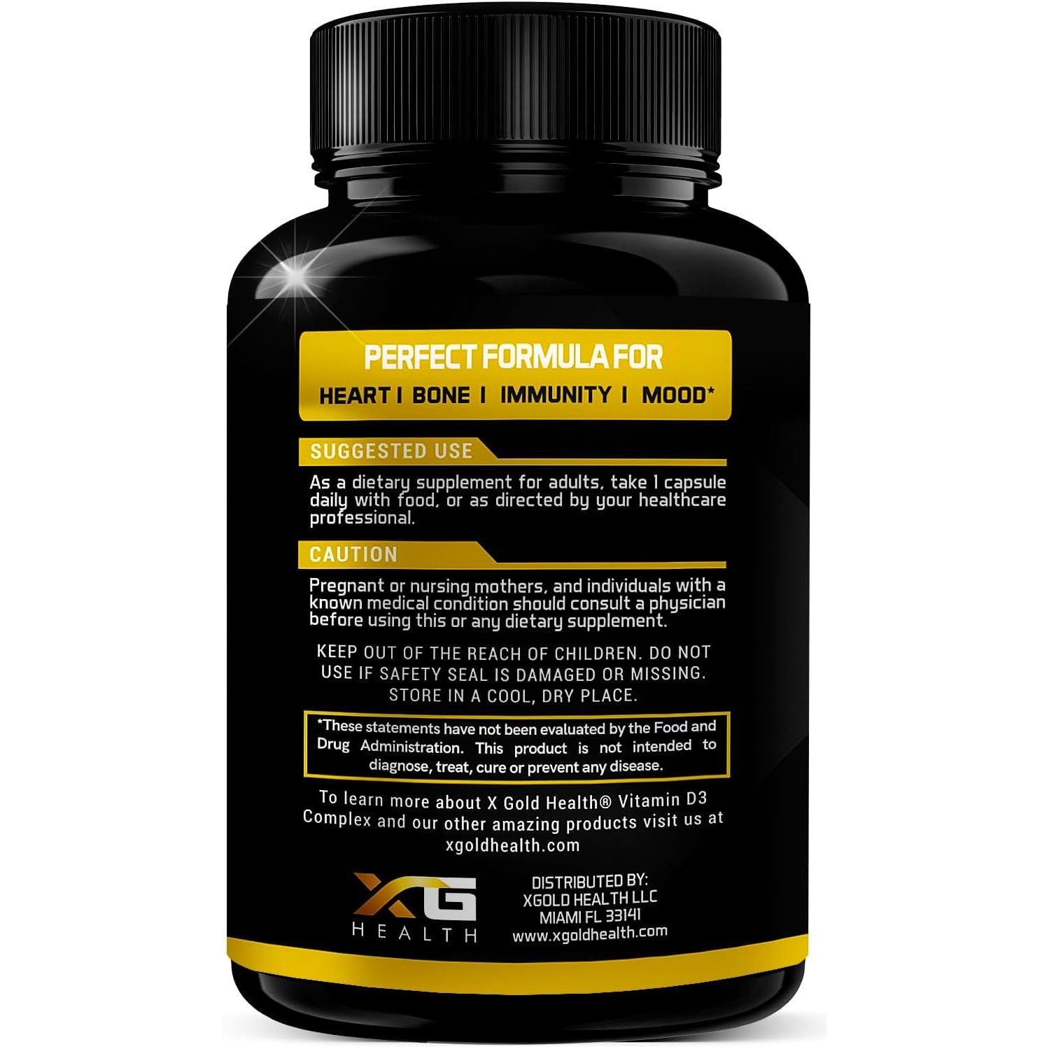 X Gold Health Plant-Based D3 + K + Zinc – 120 Capsules | 8-in-1 Immune, Bone & Heart Support