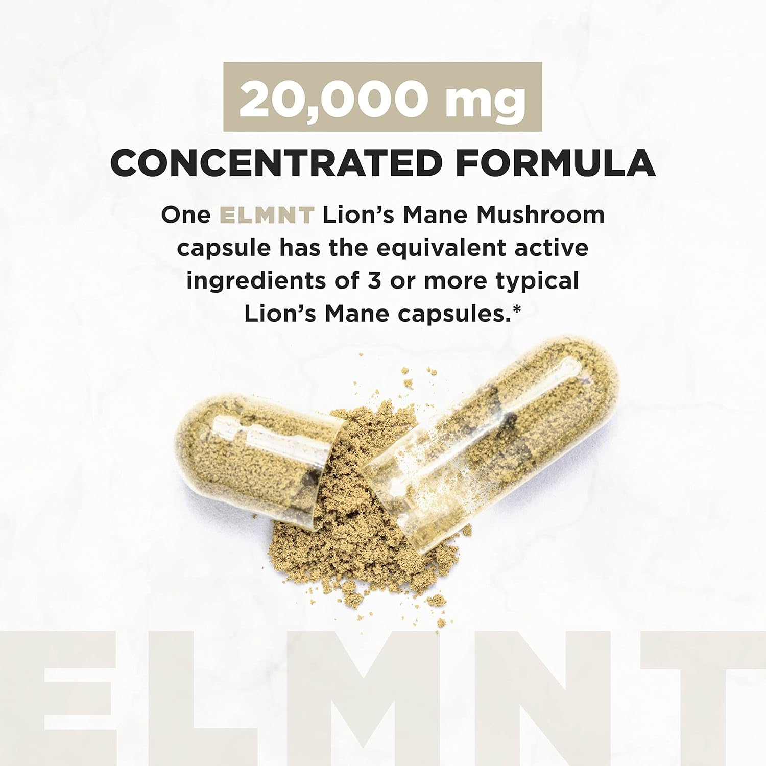 TERRA ELMNT Lions Mane Mushroom Brain Booster - 60 Capsules