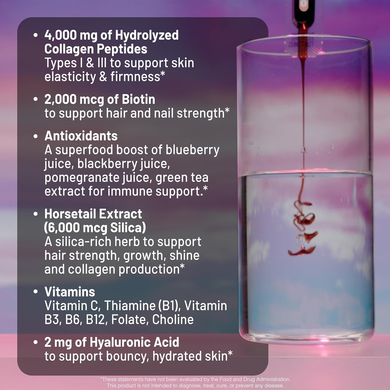 NatureWise Liquid Collagen RENEWAL With Hyaluronic Acid & Biotin (Mixed Berry) - 30 Liquid Tubes, 300ml