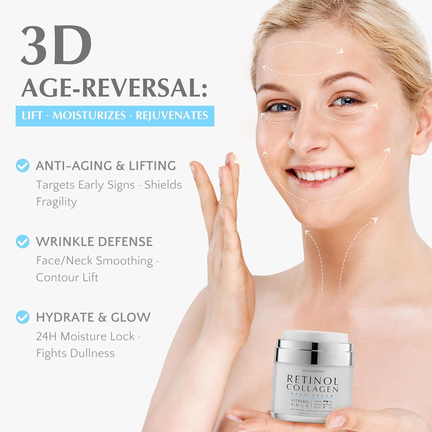 EnaSkin Retinol Collagen Face Cream – 50ml | Anti-Aging, Wrinkle Repair & Deep Hydration