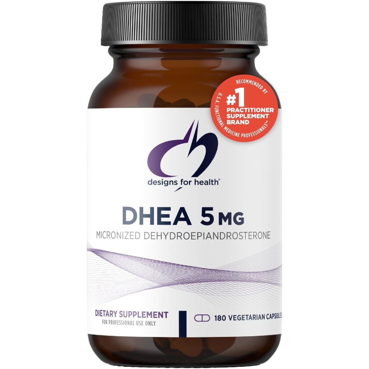 Designs for Health DHEA 5mg – 180 Capsules | Micronized Dehydroepiandrosterone for Hormonal Balance & Vitality