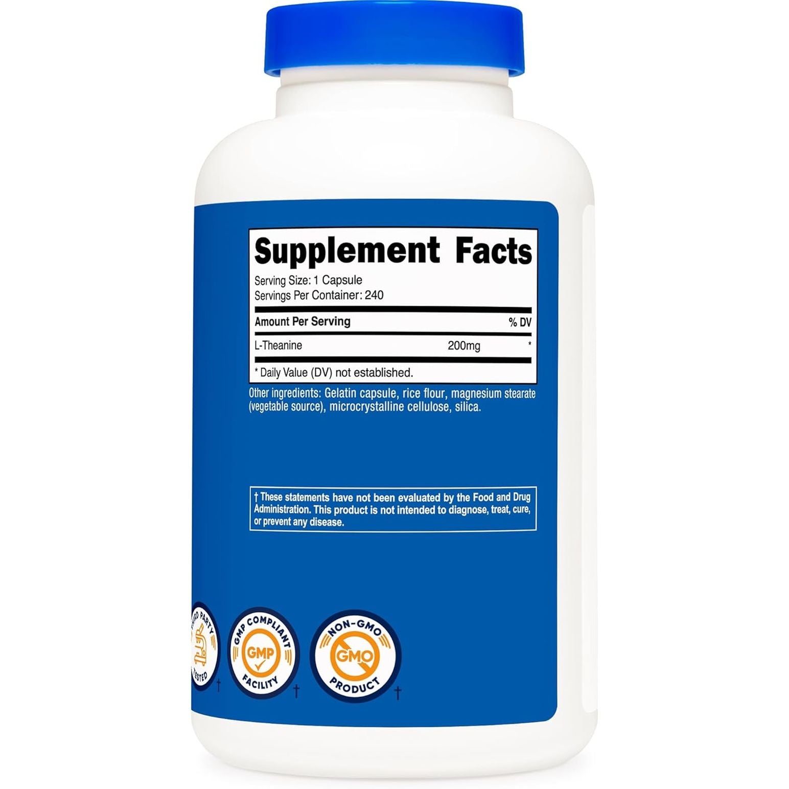 Nutricost L-Theanine 200mg – 240 Capsules | Double Strength Stress Relief & Relaxation Support