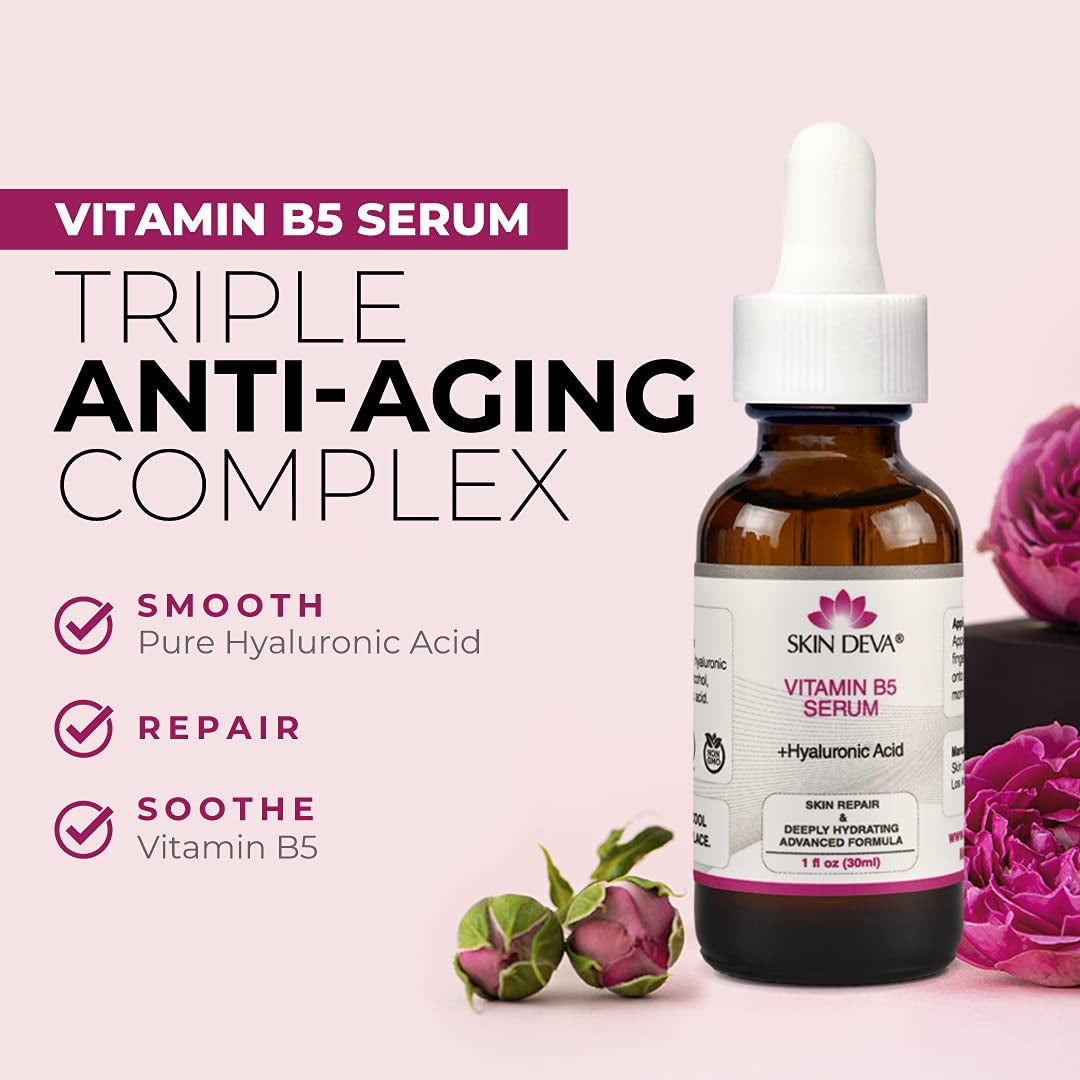 SKIN DEVA Vitamin B5 Serum + Hyaluronic Acid – 30ml | Deep Hydration & Skin Barrier Repair