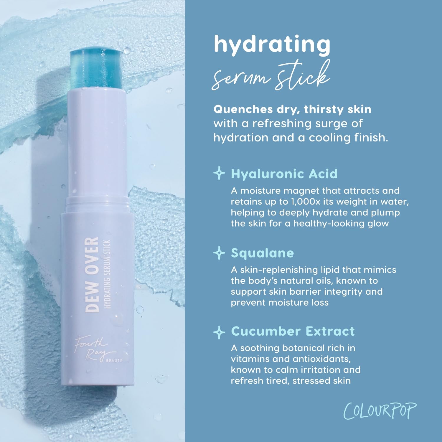 ColourPop Dew Over Hydrating Serum Stick – 7g | On-the-Go Hydration & Glow
