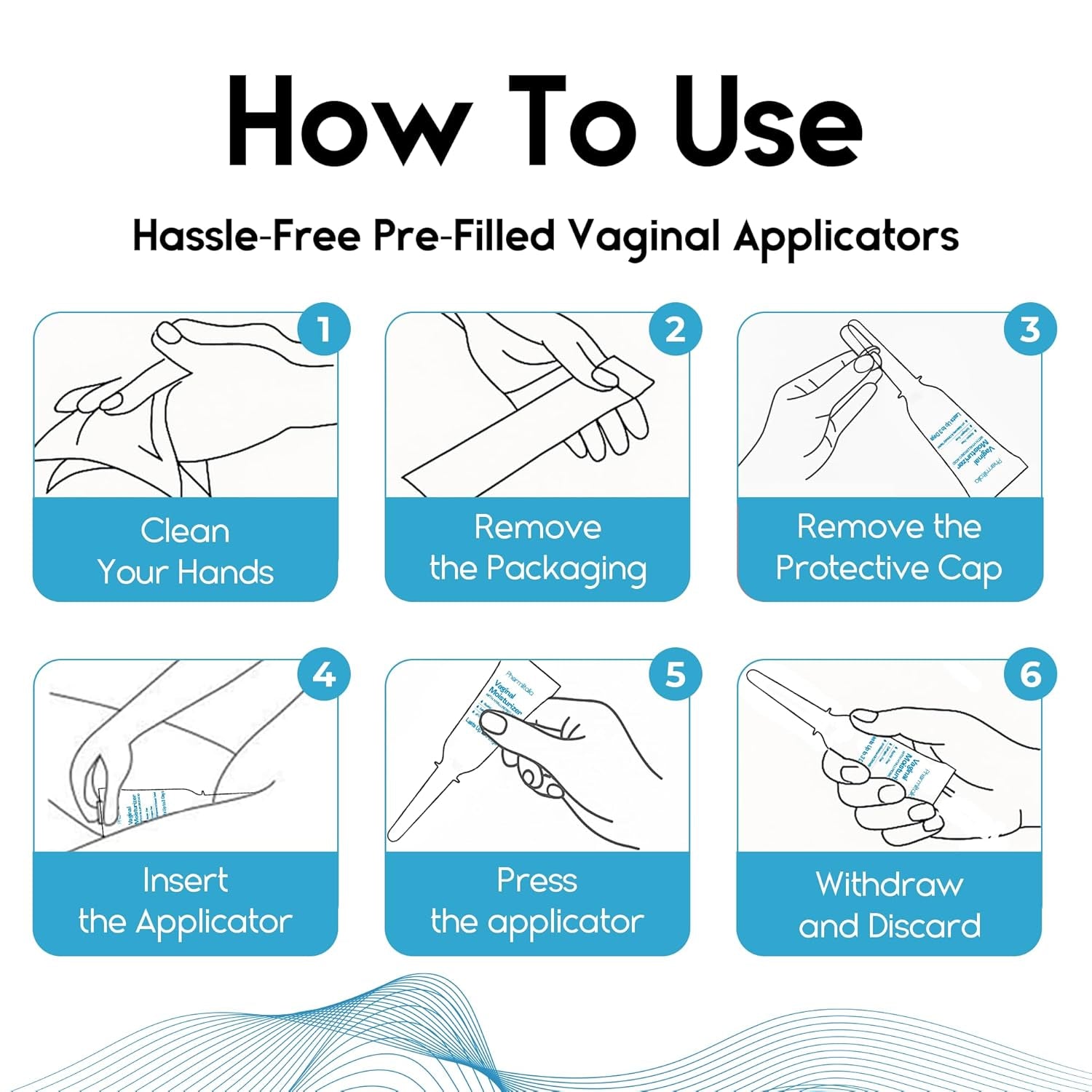 Vaginal Moisturizer Gel for Vagina Health, Moisturizer Applicators for Vaginal Dryness Relief and Long Lasting Wetness - Pre and Post Menopausal - 12 Pre Filled Applicators
