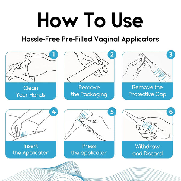 Vaginal Moisturizer Gel for Vagina Health, Moisturizer Applicators for Vaginal Dryness Relief and Long Lasting Wetness - Pre and Post Menopausal - 12 Pre Filled Applicators