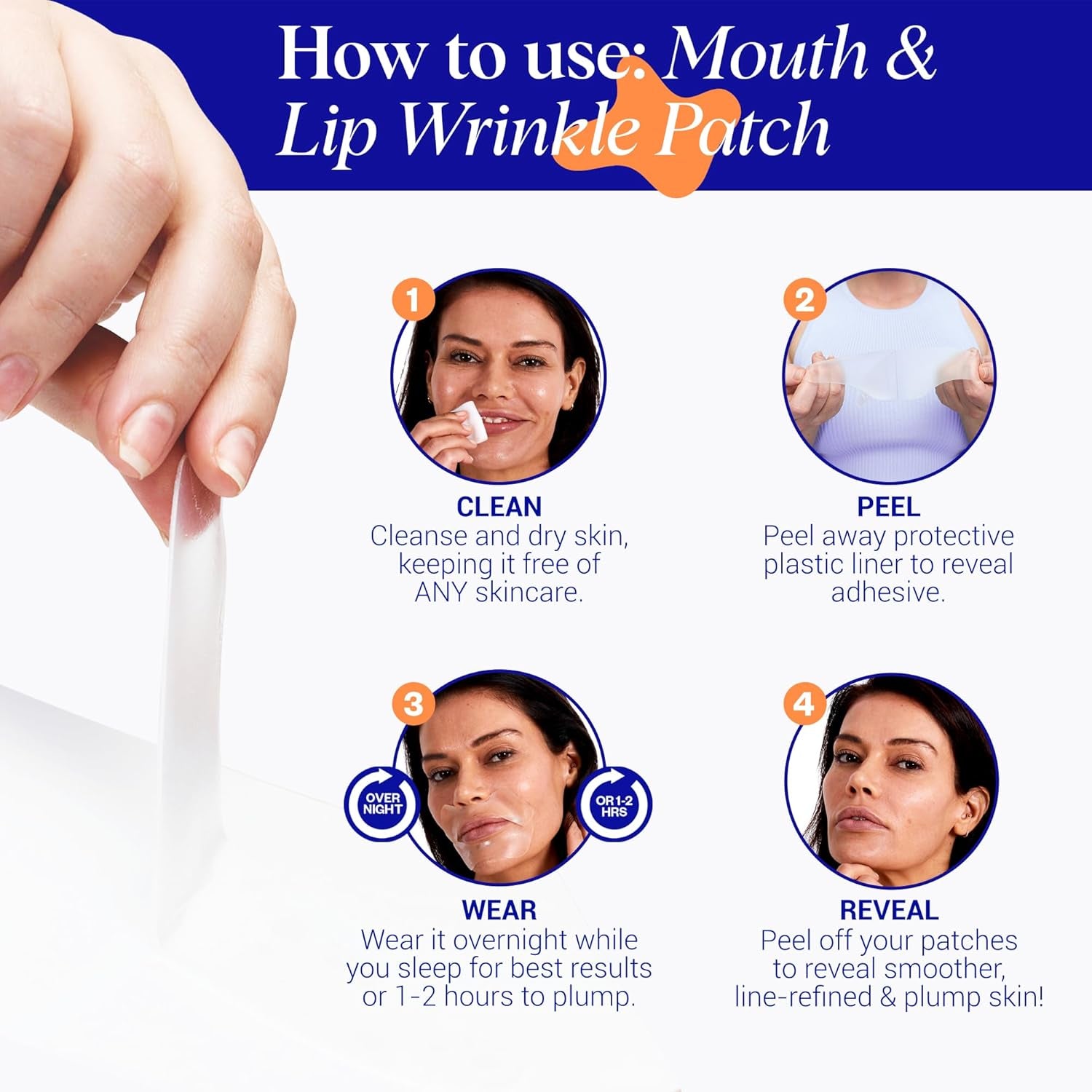 Wrinkles Schminkles Mouth & Lip Wrinkle Patches – 2 Packs | Reusable Silicone Patches for Smile Lines & Marionette Wrinkles