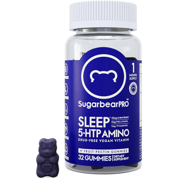 Sleep Gummy for Adults with Extra Strength Melatonin 6Mg, Magnesium, L-Theanine, 5 HTP, B6, Valerian Root, Lemon Balm - Chewable Sleep Supplement, Vegan Sleep Aid Vitamins-1 Month Supply