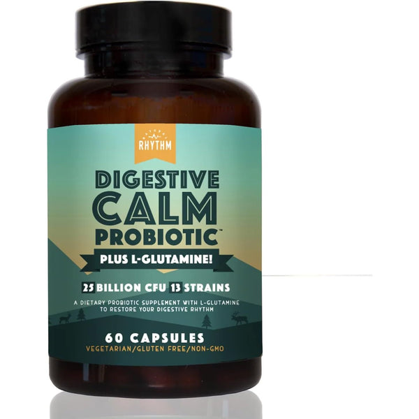 Natural Rhythm Digestive Calm Probiotic Plus L-Glutamine – 60 Capsules | Gut Health, Digestive Comfort & Immune Support