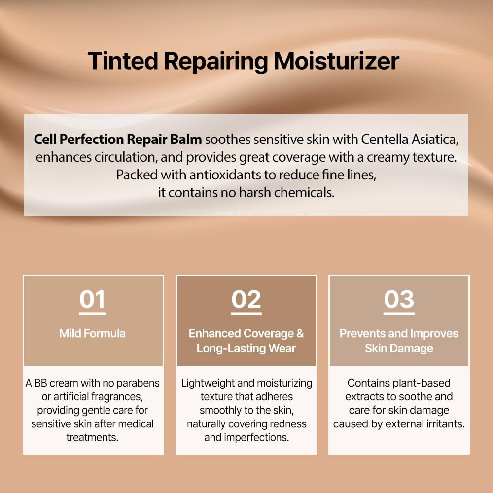 DR+LAB Cell Perfection Repair Balm – 50ml | Tinted Moisturizer & Skin Barrier Repair with Centella Asiatica