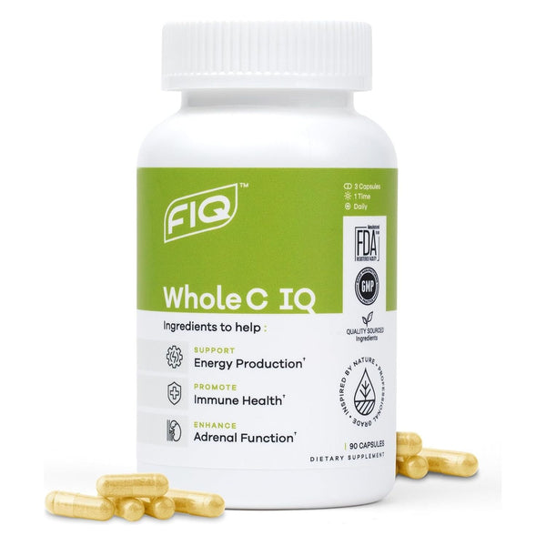 FIQ Whole C IQ – 90 Capsules | Plant-Based Vitamin C for Energy, Immunity & Antioxidant Support