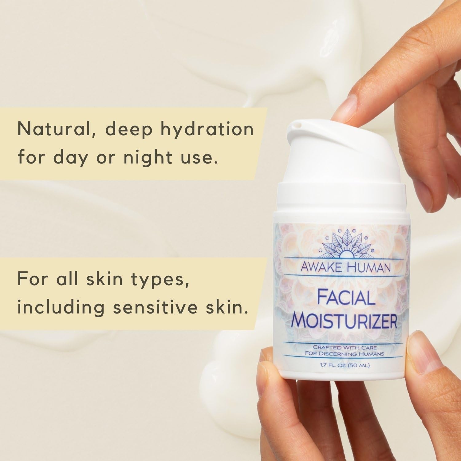 Awake Human Facial Moisturizer – 50ml | Natural Hydration for Dry & Sensitive Skin