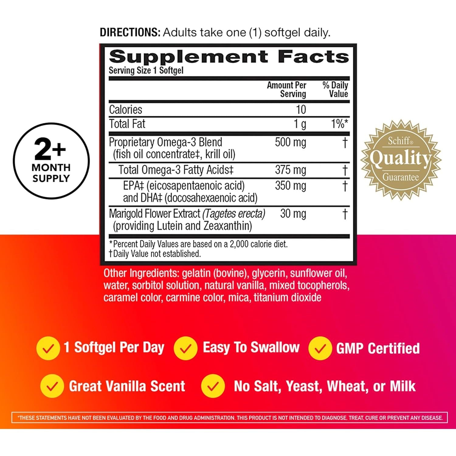 Omega-3 Blend Total Body + Refresh 500Mg Softgels, (65 Count in a Bottle), Easily Absorbed Krill Oil, to Support Your Heart, Joints, Brain & Eyes