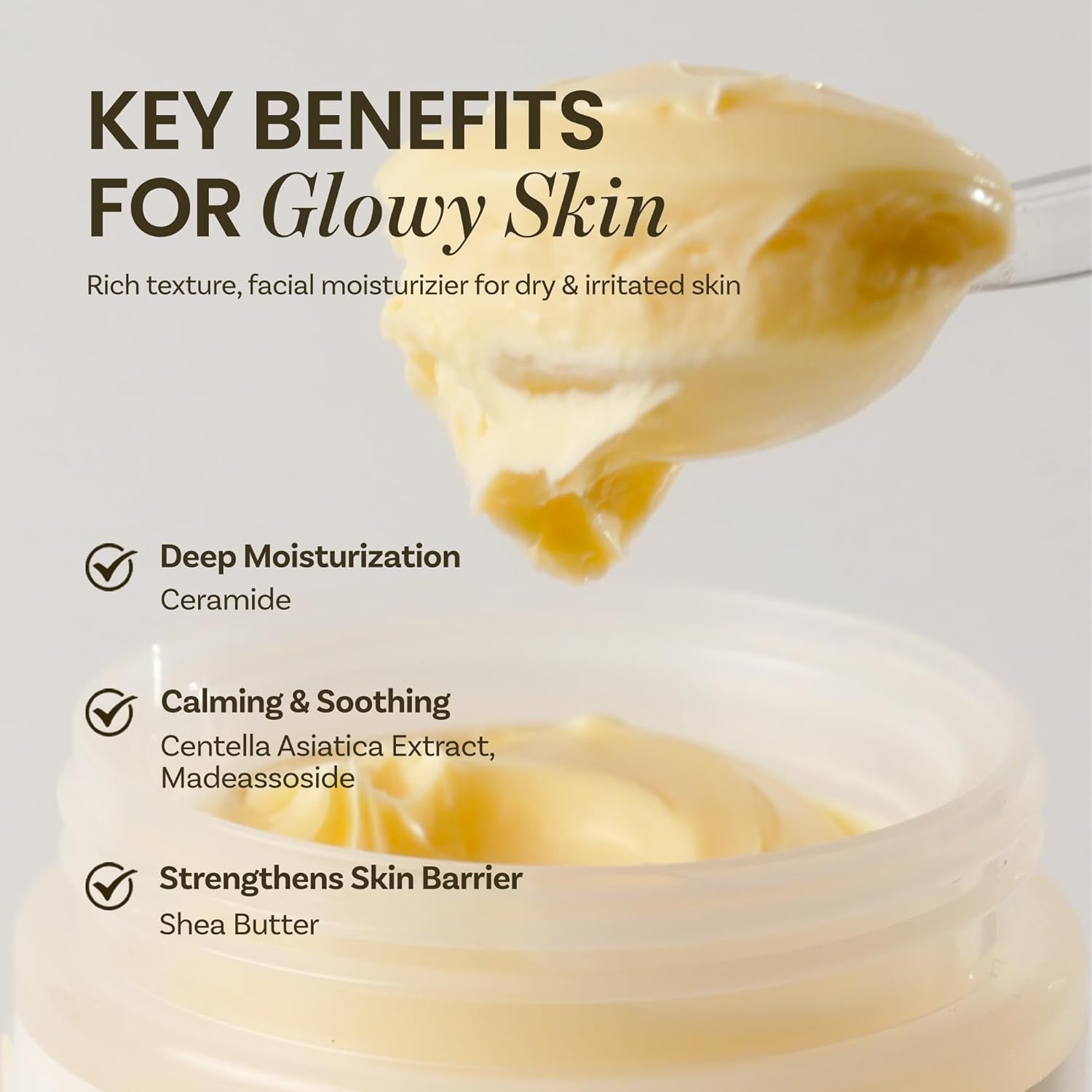 ONGREDIENTS Deep Calming Cream – 50ml | Centella & Ceramide Moisturizer for Sensitive Skin