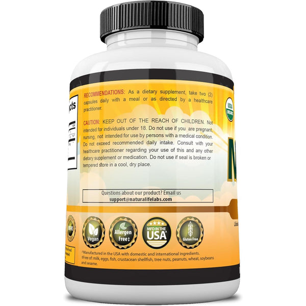 NatureLife Labs Organic Maca Root – Black, Red & Yellow – 1900 Mg per Serving – 150 Capsules – Gelatinized Peruvian Maca – Non-Gmo, Gluten-Free, Vegan