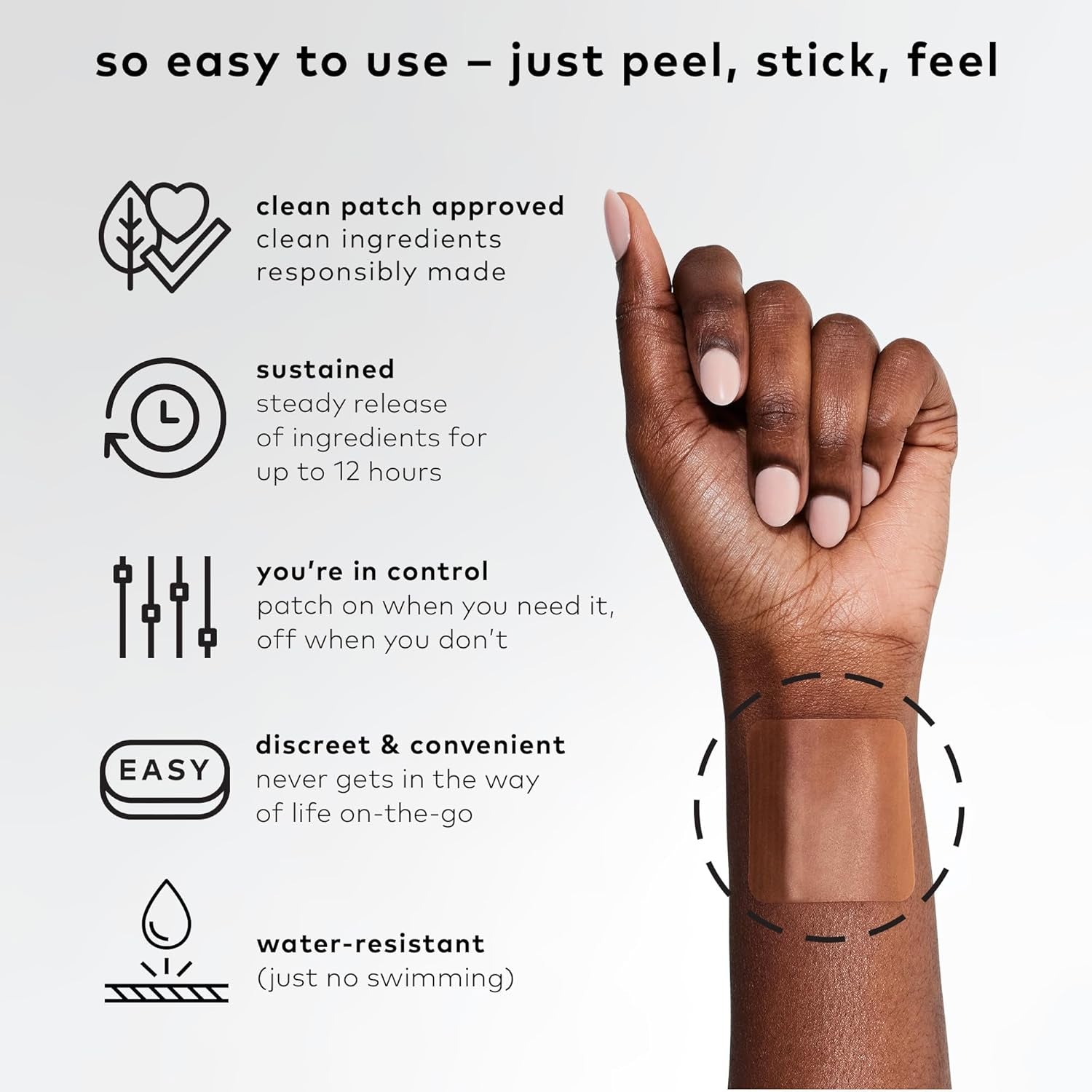 The Good Patch B12 Awake – 8 Patches | Natural Energy Boost with Caffeine, B12 & Green Tea