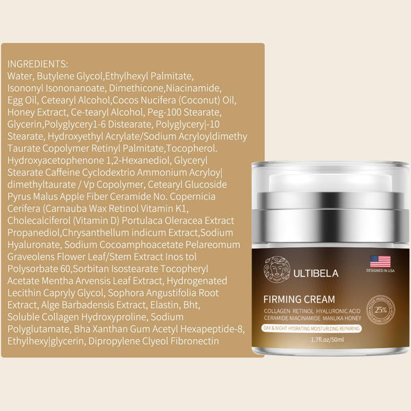 ULTIBELA Firming Cream – 50ml | Retinol, Collagen & Niacinamide for Lifted, Youthful Skin