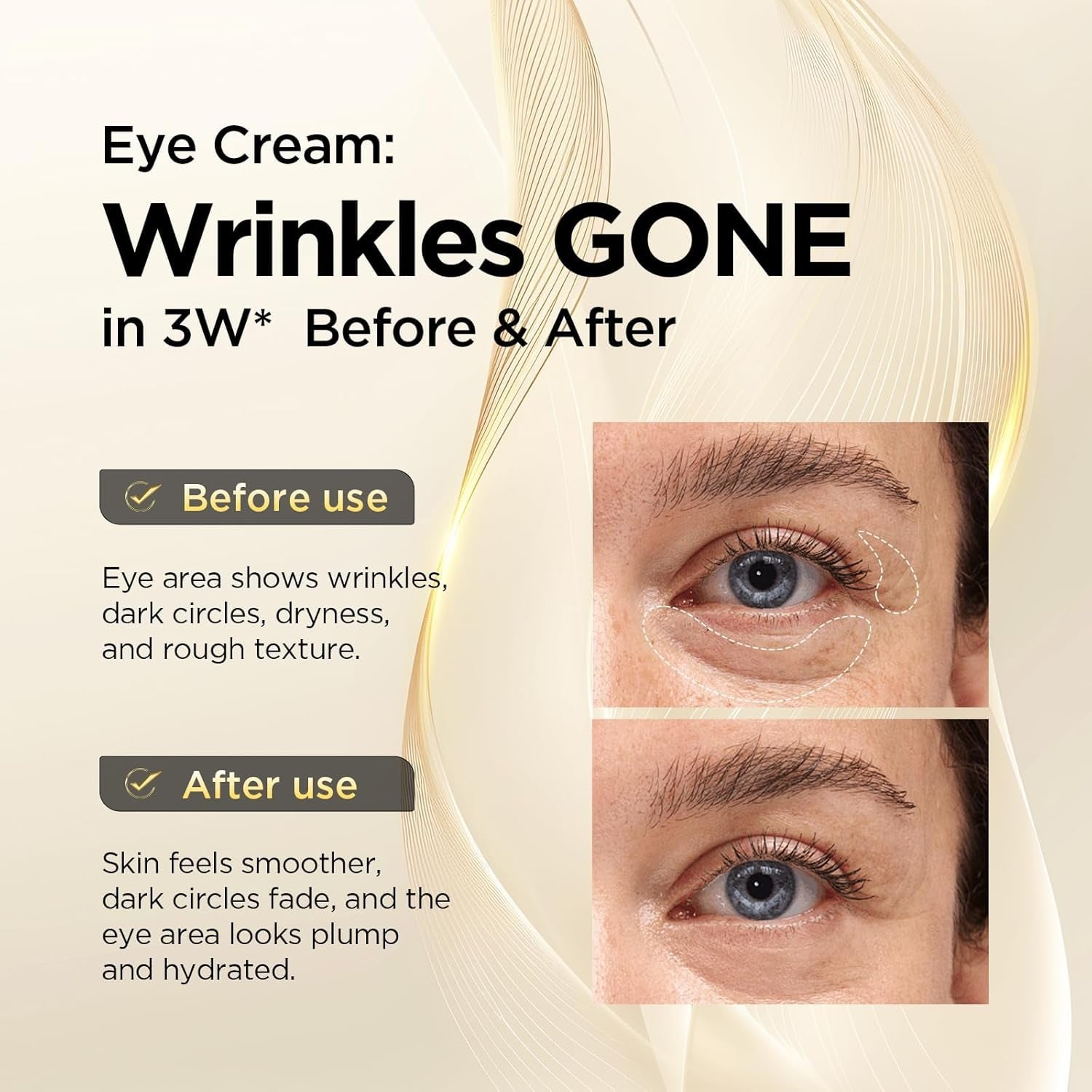 Retinol Eye Cream – Retinol and Peptides for Fine Lines, Puffiness, and Under-Eye Shadows, anti Aging, Eye Care Daily Wrinkle Cream,1.06 Fl.Oz