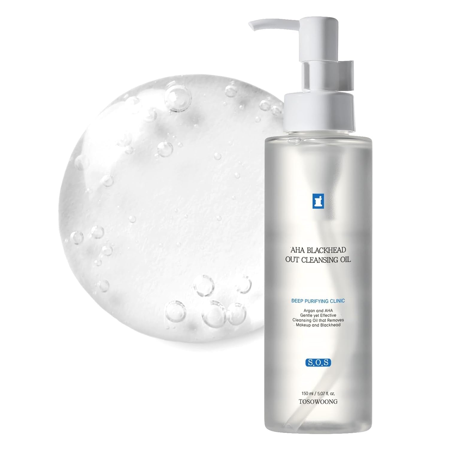 AHA Blackhead Out Cleansing Oil, Jojoba Oil, Makeup Remover, Blackhead & Pore Cleaner, Gentle Face Cleanser, Korean Skincare, 150Ml, 5.07 Fl. Oz.