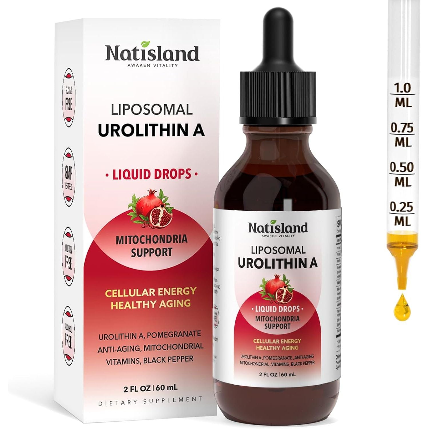 NATISLAND Liposomal Urolithin A Liquid Drops - 60ml