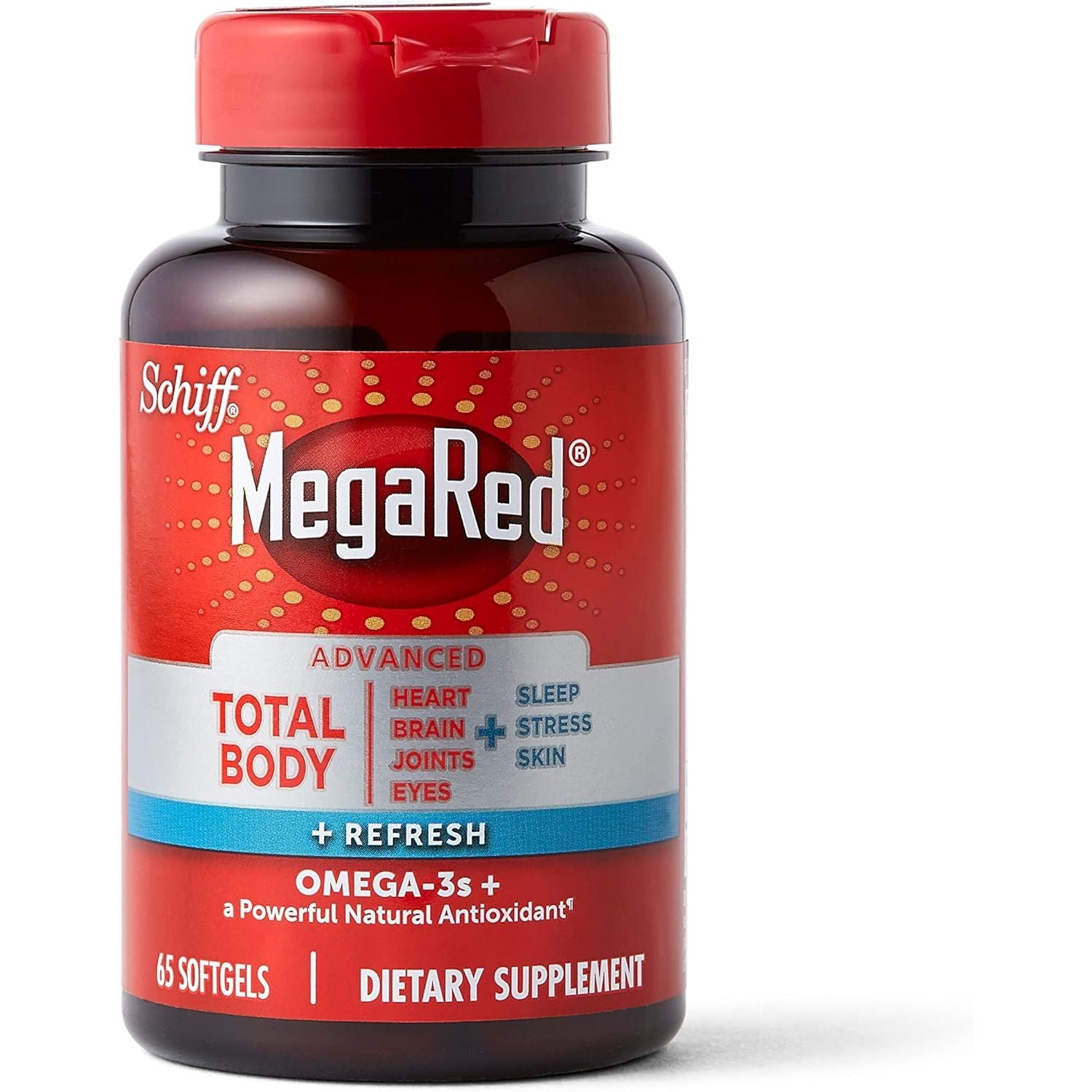 Omega-3 Blend Total Body + Refresh 500Mg Softgels, (65 Count in a Bottle), Easily Absorbed Krill Oil, to Support Your Heart, Joints, Brain & Eyes