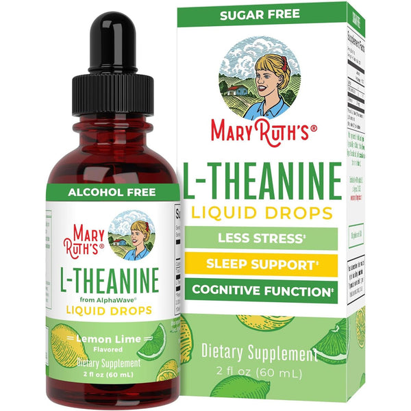 MaryRuth Organics L-Theanine Liquid Drops – 60ml | Mood, Relaxation & Cognitive Support