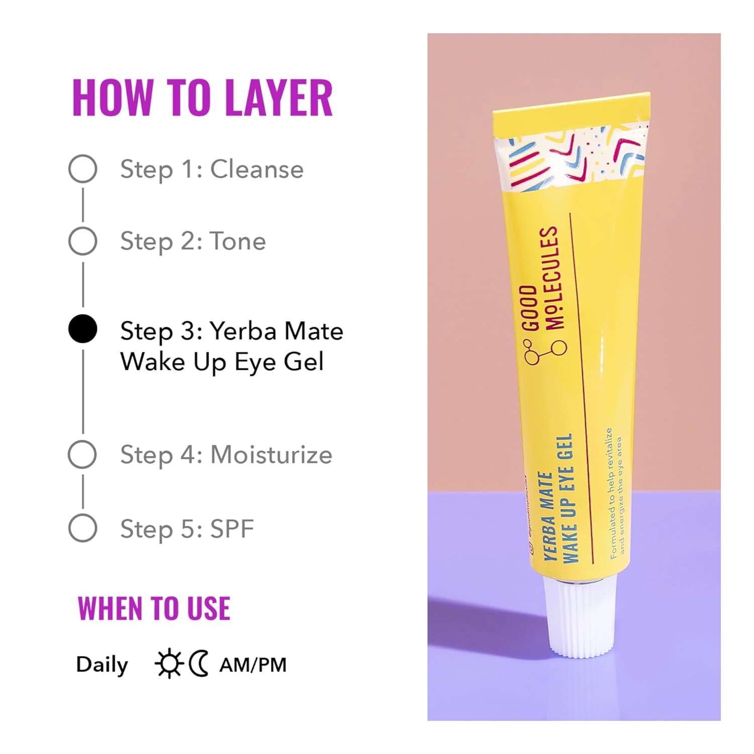 Good Molecules Yerba Mate Wake Up Eye Gel – 15ml | Brightening, Depuffing & Hydrating