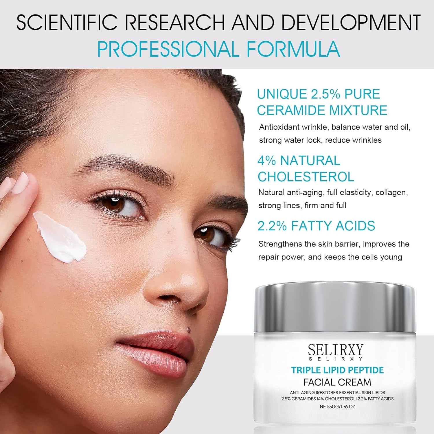 Nodfens Triple Lipid Peptide Facial Cream – 50g | Deep Nourishment, Firming & Anti-Aging Care for Mature Skin
