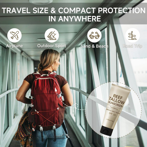 Outccogo Beef Tallow Sunscreen – 70g | Natural, Reef-Safe Sun Protection with Deep Hydration for Face & Body