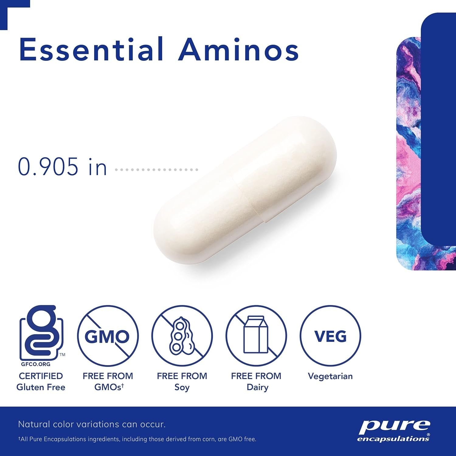 Pure Encapsulations Essential Aminos – 180 Capsules | Full-Spectrum Amino Acid Support for Muscle & Brain Health