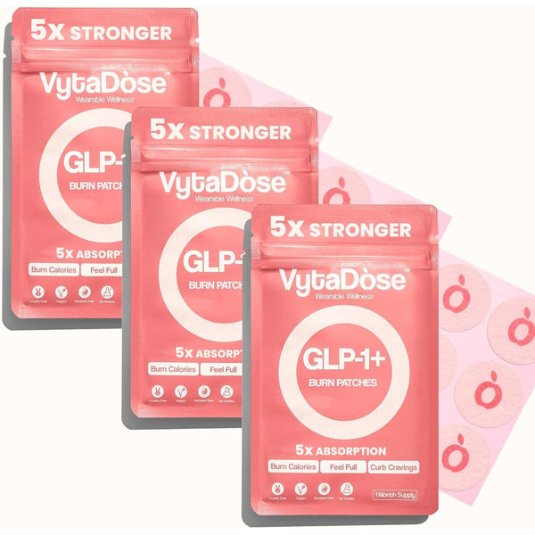 Vytadose GLP1 Burn Patches – 90 Patches (3 Pack) | 5x Strength Hunger & Cravings Support