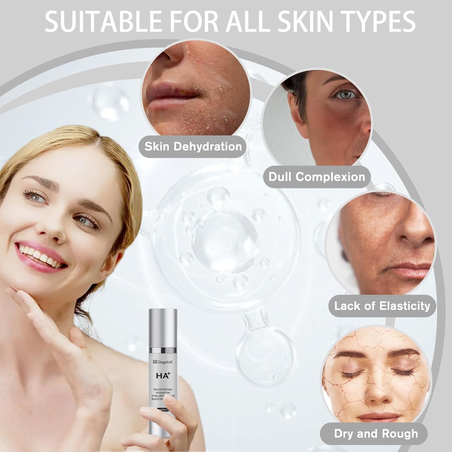 HACIRFE ElegaCell HA+ Rejuvenating Hydrator Hyaluronic Acid Boosting Serum – 50ml | 24-Hour Hydration & Fine Line Smoothing