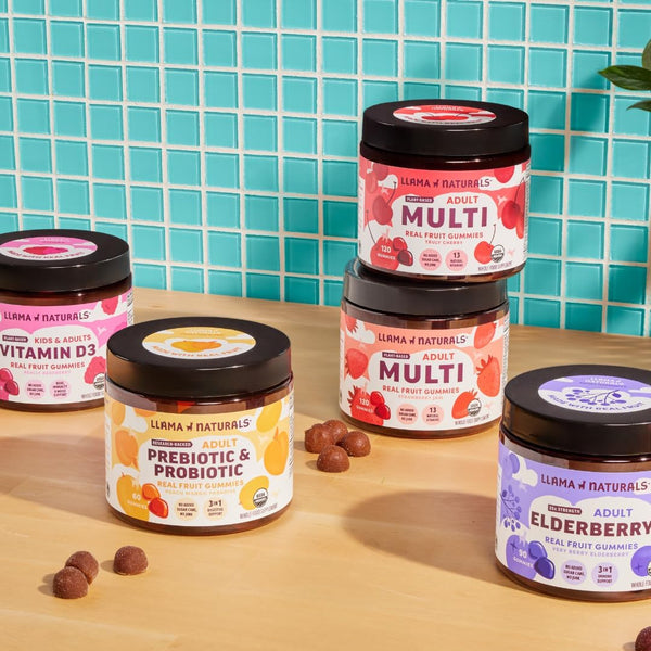 Probiotics for Women and Men with Prebiotic Fiber, Vegan, Organic, Probiotic Gummies for Gut Health Support, Adults Real Fruit Gummy Vitamins, No Added Sugar Cane, Mixed Berry, 120 Ct