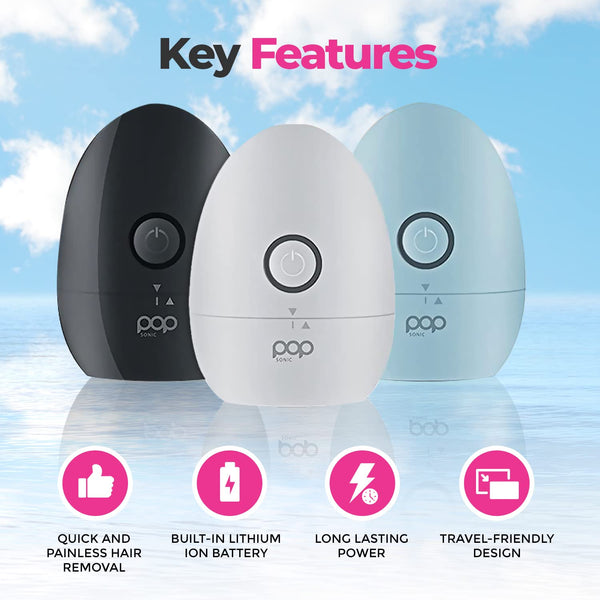 Pop Sonic Moon Shaver (Slate) | Ergonomic Electric Face & Body Shaver for Men & Women