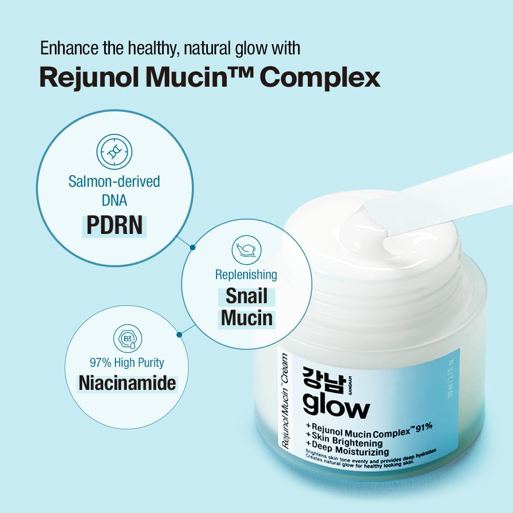 GANGNAM GLOW Rejunol Mucin™ Cream – 110ml | Intense Hydration & Radiance with PDRN & Snail Mucin