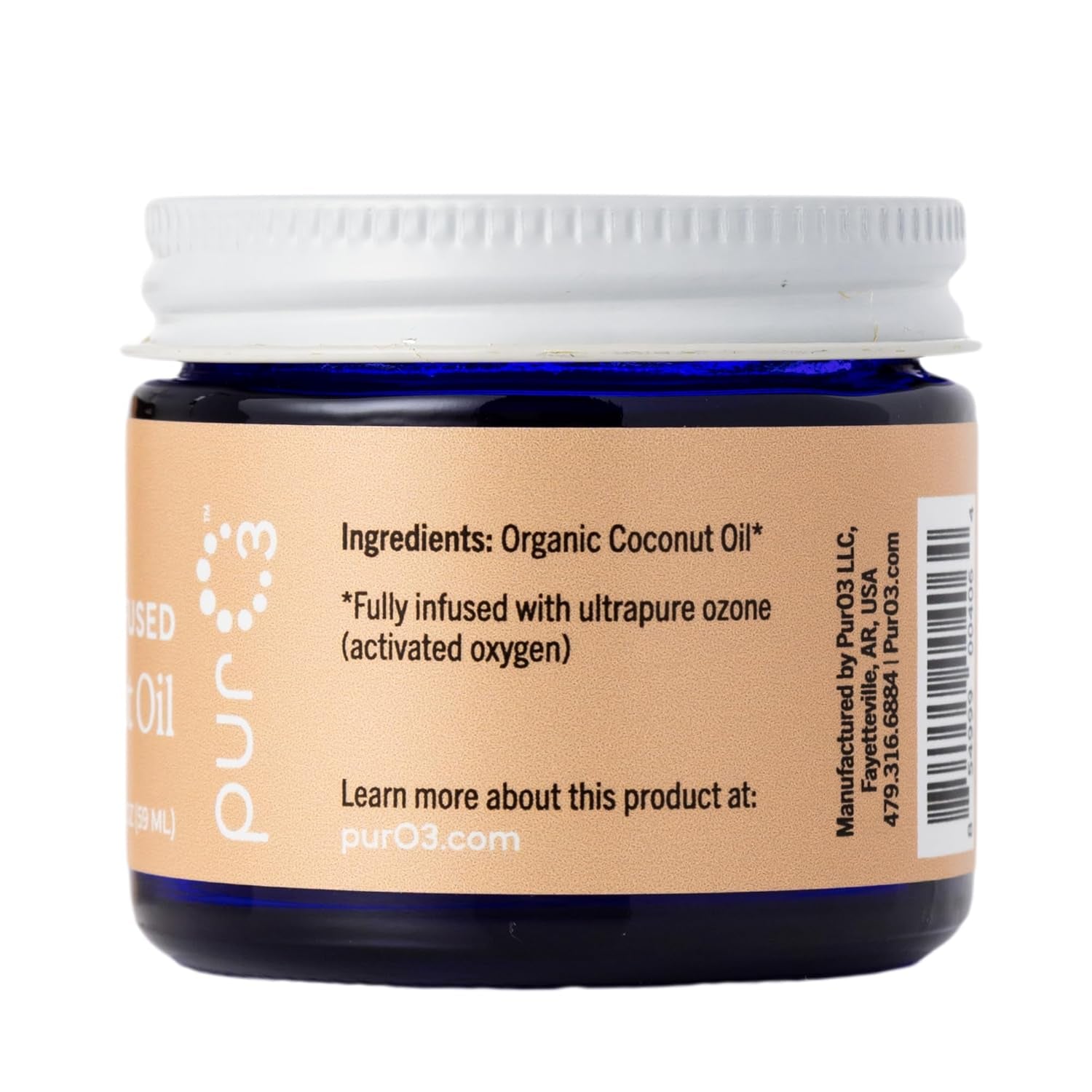 PurO3 Ozone-Infused Coconut Oil – 59ml | Organic, Fully Ozonated Skincare